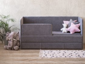 Диван-кровать Happy (темно-серый) в Лебедином - lebedinyj.mebel-nsk.ru | фото