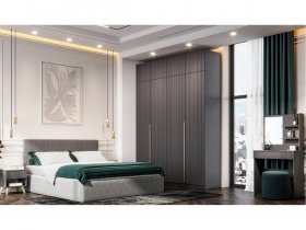Гардеробная Эккервуд (графит) в Лебедином - lebedinyj.mebel-nsk.ru | фото