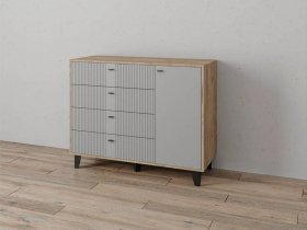 Комод «Катрин-13» (дуб крафт серый/серый) в Лебедином - lebedinyj.mebel-nsk.ru | фото