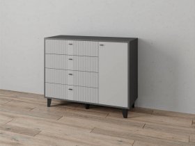Комод «Катрин-13» (графит/светло-серый) в Лебедином - lebedinyj.mebel-nsk.ru | фото