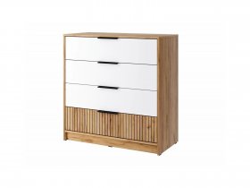 Комод КМ-001 Ивис (дуб крафт золотой/белый) в Лебедином - lebedinyj.mebel-nsk.ru | фото