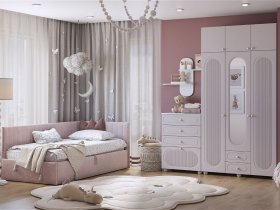 Модульная детская Милана (белое дерево/сакура) в Лебедином - lebedinyj.mebel-nsk.ru | фото