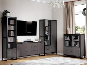 Модульная гостиная Нора (металл бруклин/графит) в Лебедином - lebedinyj.mebel-nsk.ru | фото