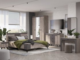 Модульная спальня Кассандра (дуб смоки/MF14) в Лебедином - lebedinyj.mebel-nsk.ru | фото