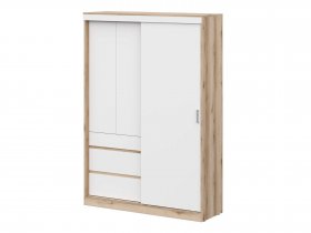 Шкаф-купе (1,5м) Брауни (дуб делано/белый) в Лебедином - lebedinyj.mebel-nsk.ru | фото