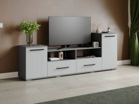 Тумба под ТВ Парус-2 (графит серый/серый камень) в Лебедином - lebedinyj.mebel-nsk.ru | фото